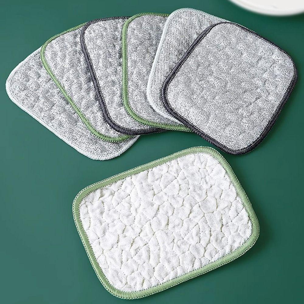 5Pcs Reusable Wiping Rags Non-Stick Oil Microfiber Dishcloths Kitchen Cleaning Cloths  Kitchen Use