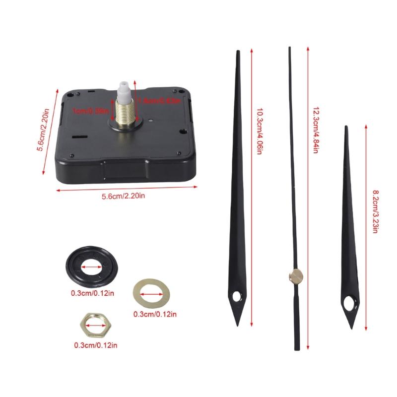 DIY Uhrwerk Ersatzsets Leises Quarzwerk für Wanduhr Batteriebetrieben mit Drei Zeiger Set