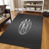 Juventus Fodboldklub4 Flanel Mønster Firkantet Tæppe, Områdetæppe, Tæppegulvmåtte til Stue Soveværelse Sofa Legeværelse Indretning, Skridsikker Gulvmåtte