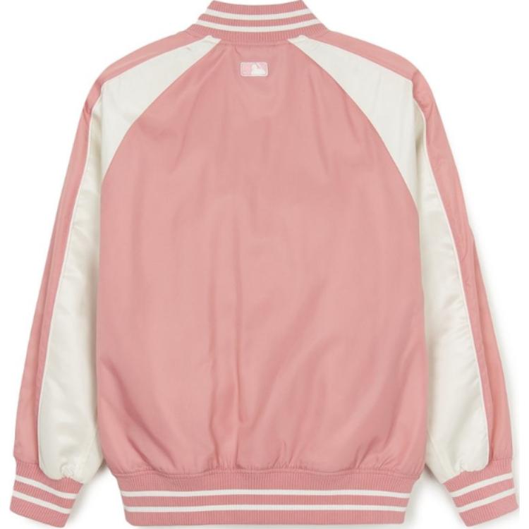 New MLB New York Yankees Varsity Puffer Jacket Unisex Hemp Pink 3AJPV0244-50PKM