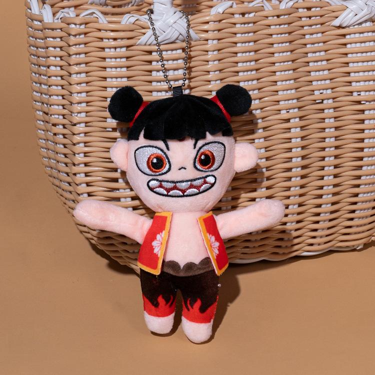 Devil Boy Nezha Moving Expression Doll Plush Doll Pendant 8-inch Keychain Backpack Hanging Decoration