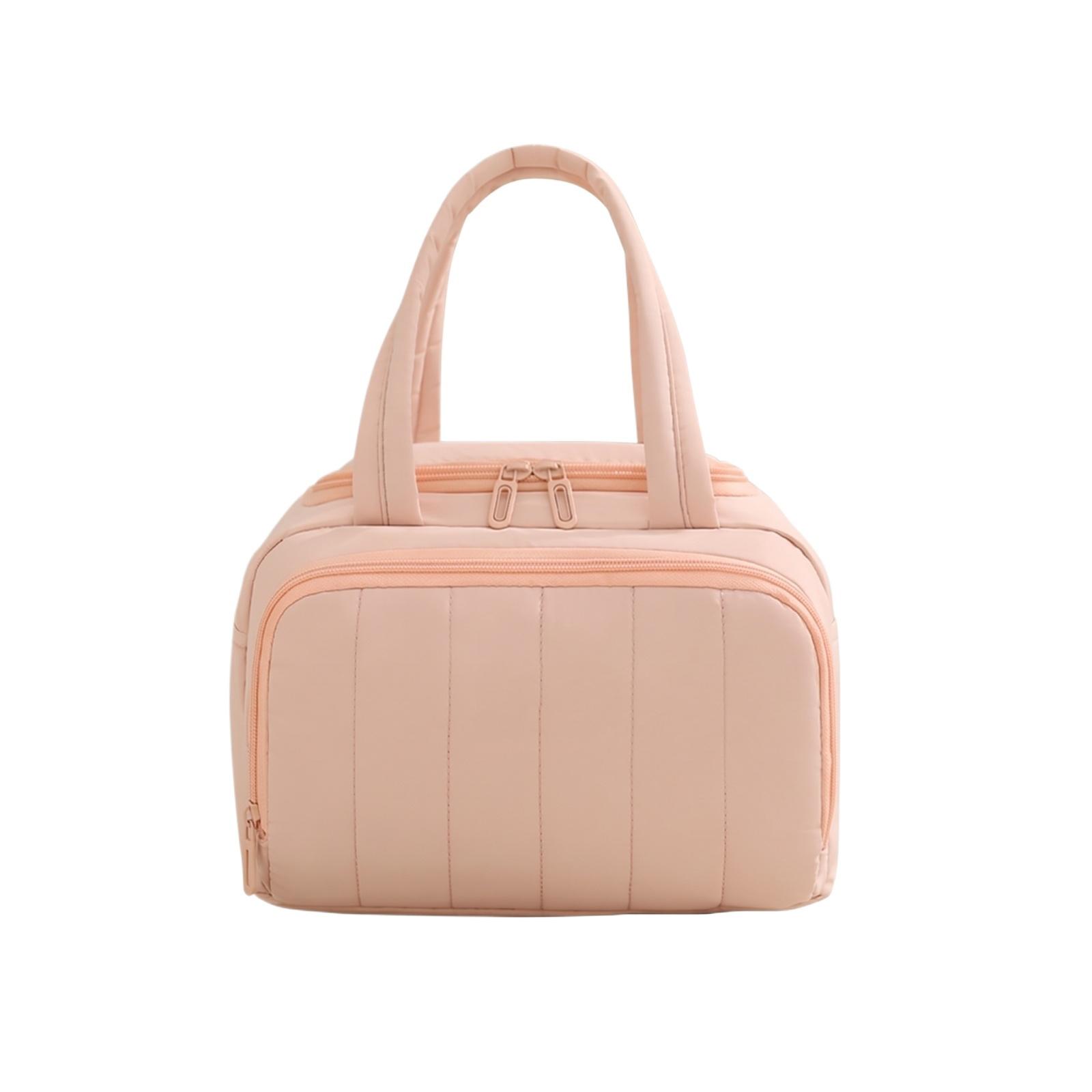 

Insulated Lunch Bag Portable Handheld Bento Box Carrier Thermal Food Storage Bag for School Work Travel with Double Zipper Closure one size рожевий