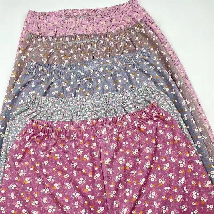 Women's Plus Size Fall Pants: Soft Fleece, Print, Loose Fit for Middle-aged & Elderly