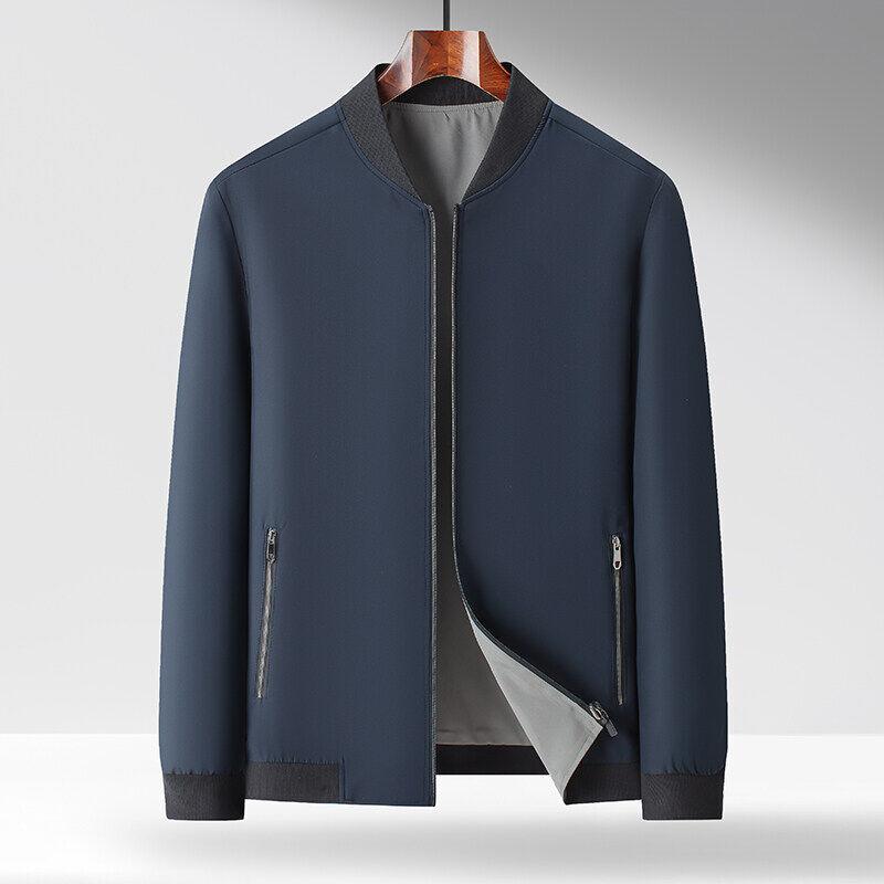 

Двусторонняя куртка в стиле бейсбольного воротника в стиле business casual для мужчин и мужчин среднего возраста, весенняя куртка, одежда для папы, один и два верха 4XL