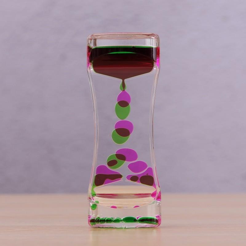 Doppelte Farben Öl Sanduhr Flüssigkeit schwimmende Bewegung Blasen Timer Schreibtisch Dekore ADM