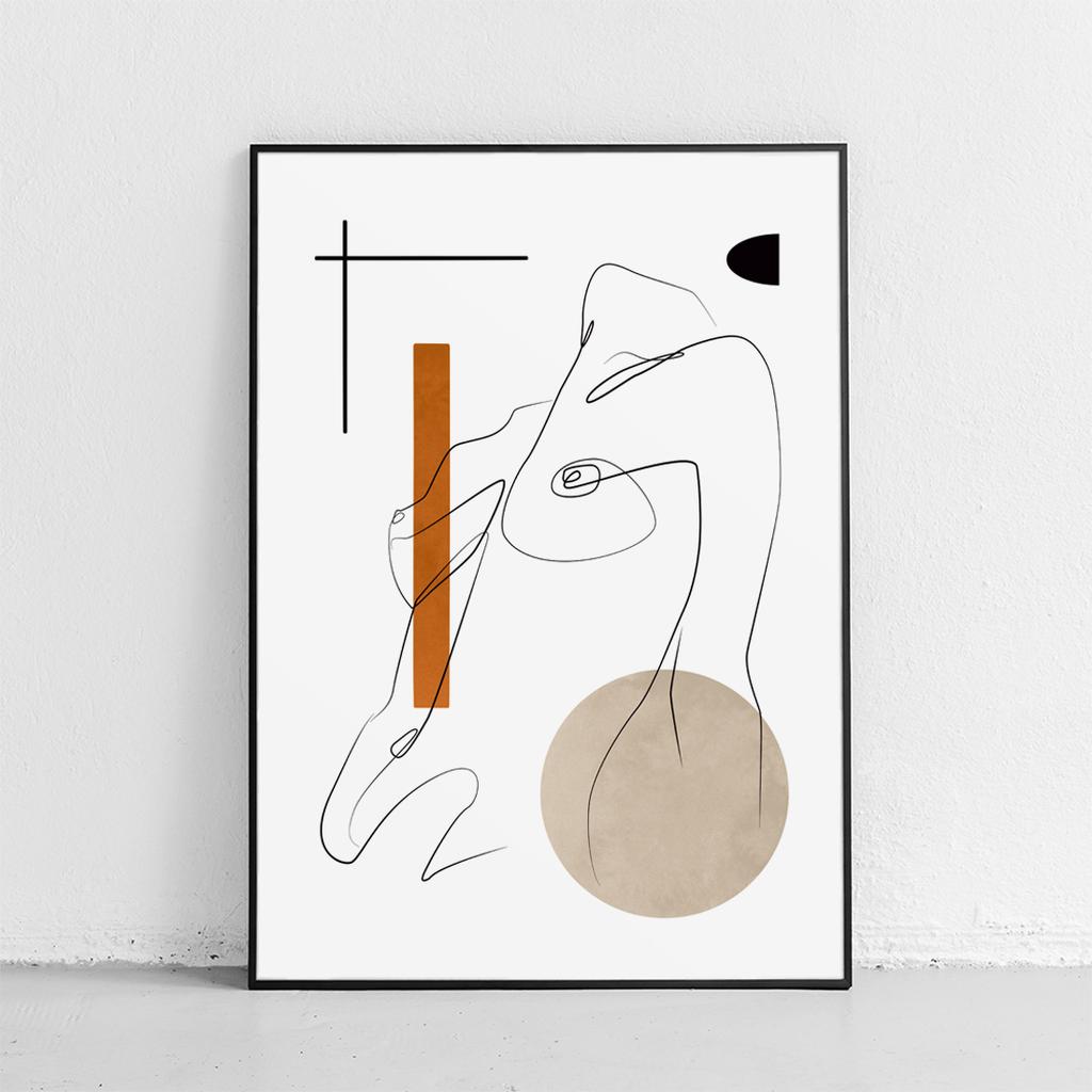 Poster Portrait Boho Style Body In Black Frame
