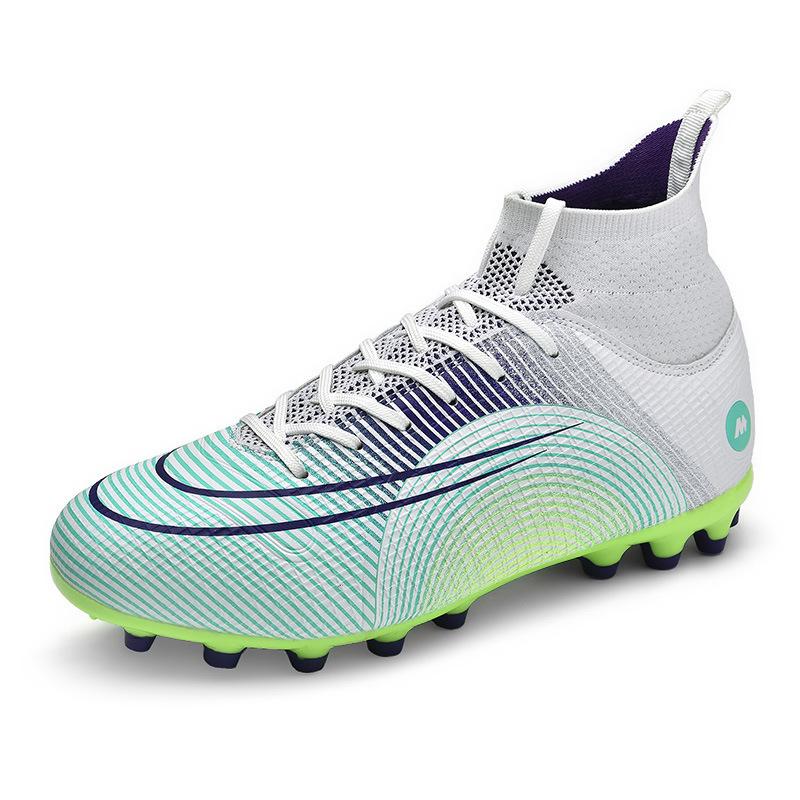 

Football Shoes High Top Adult Student AG Spikes Children s Breathable Artificial Grass Shredded Nails Training Shoes 33