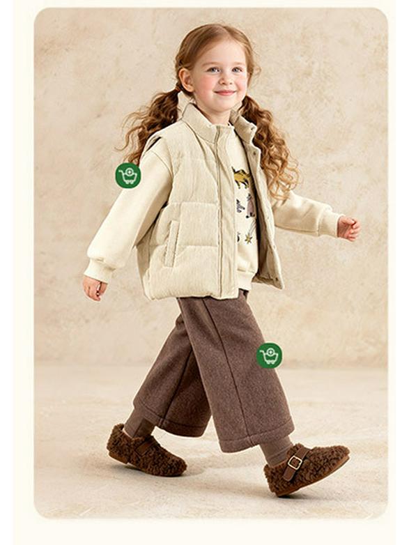 2025 Winter Kids' Thickened Corduroy Down Vest - Versatile and Warm for Boys and Girls