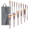 10/14 Pcs Champagne Gold Makeup Brushes Complete Set Of Foundation Loose Powder Blush Concealer Eye Shadow Professional Set