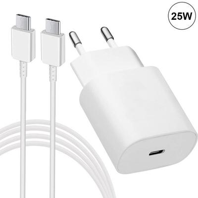 Schnellladegerät USB-C 25W - E.F.CONNECTION - mit 1M Kabel - für Samsung S25,S25Ultra,S25 Fe,S24,S24Fe,S23Ultra,S22 Plus,S21