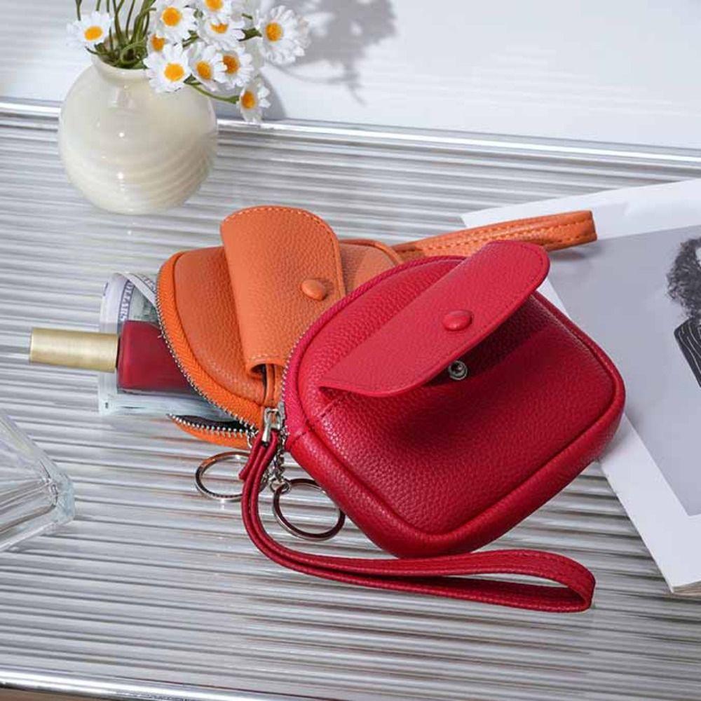 Solid Color Zipper Coin Purse Korean Style Small Item Bag Casual Handheld Wallet  Outdoor