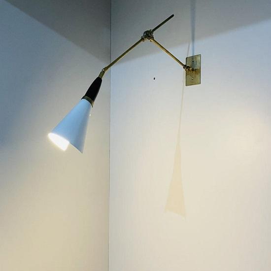 Sputnik Leuchte Küchenleuchte Italienisches Diabolo Design Wandleuchte 1950er Mid Century Leuchte Wandleuchte Zweifarbig Rohmessing