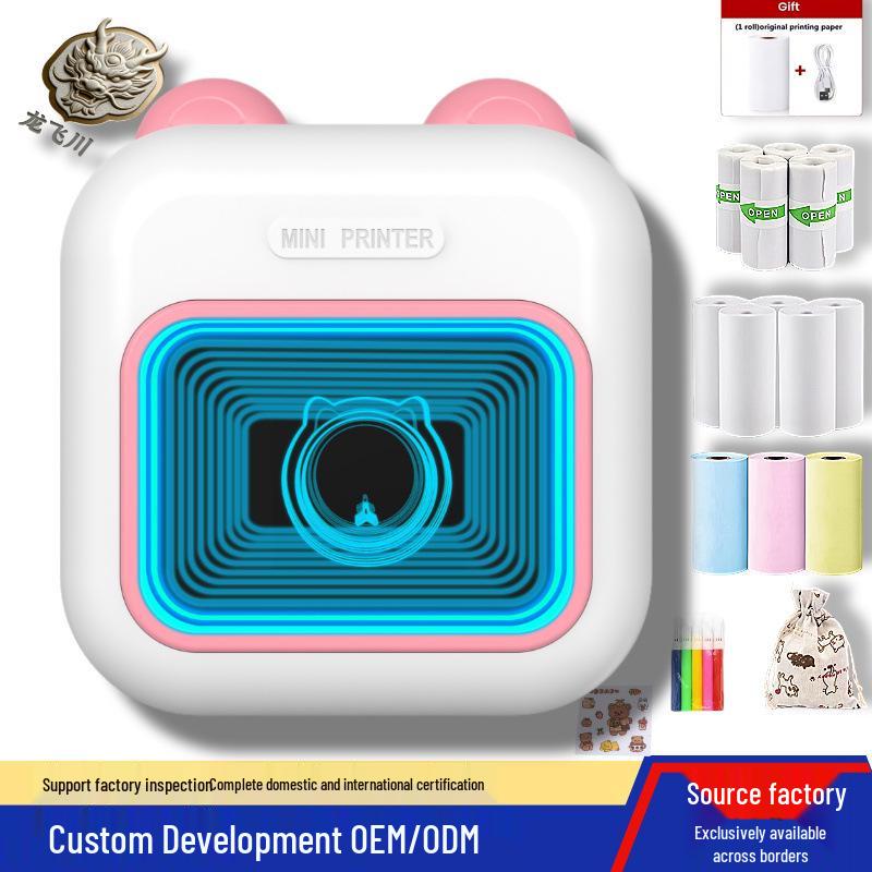 Imprimantă termică mini wireless compactă pentru etichete și fotografii, pentru utilizare mobilă și studenți