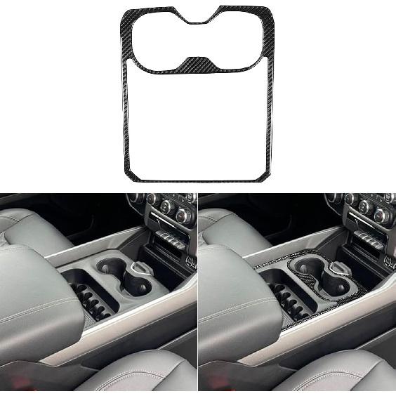 Real Soft Carbon Fiber Car Gear Shift Control Panel 2/4WD Switch Button Dashboard Trim Sticker Compatible with Dodge Ram 1500/2500/3500