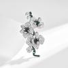 Women's Light Luxury Design Elegant Inlaid Zircon Butterfly Orchid Flower Brooch Fashionable And Versatile Niche Design Brooch