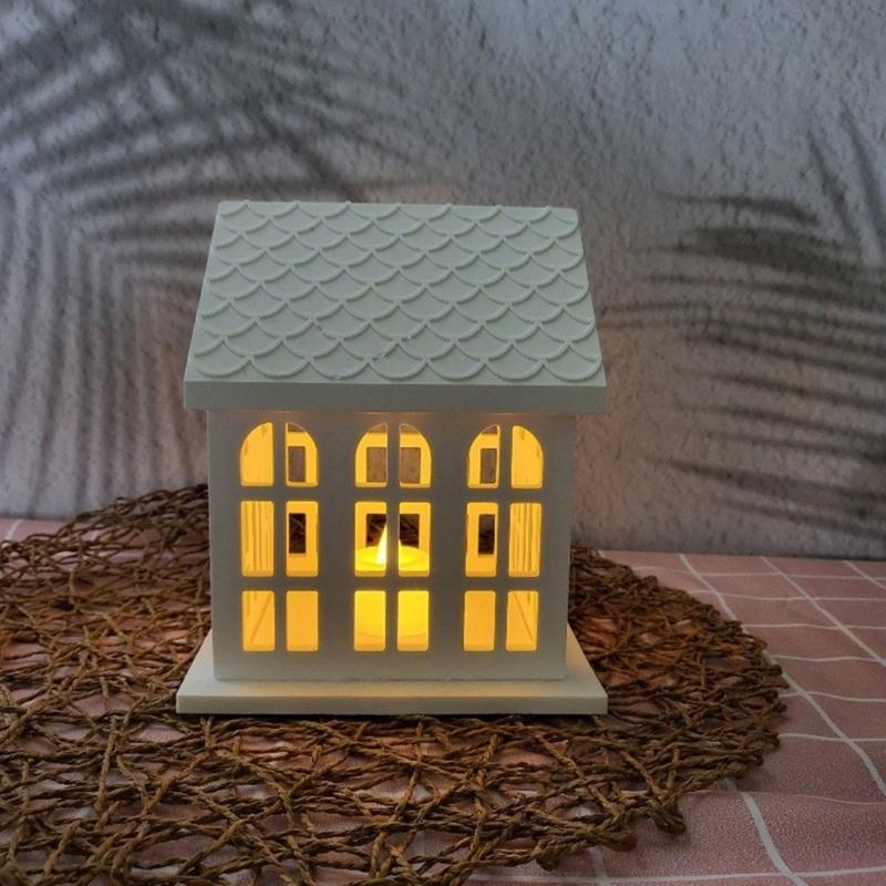 Church House Candle Holder Silicone Mold DIYs Cement Gypsum Mold Unique Candlestick Resin Ornaments Mold Home Decors