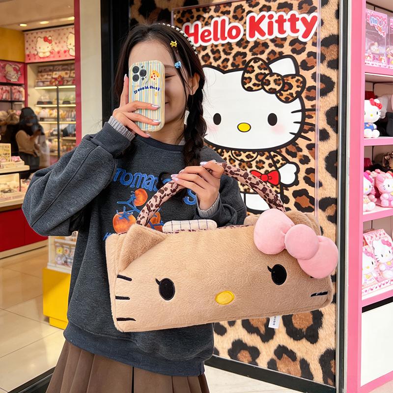 Креационная Черная Кожаная Подушка-Кресло Hello Kitty - Подарок с Мультяшной Куклой 45x20 1790₽
