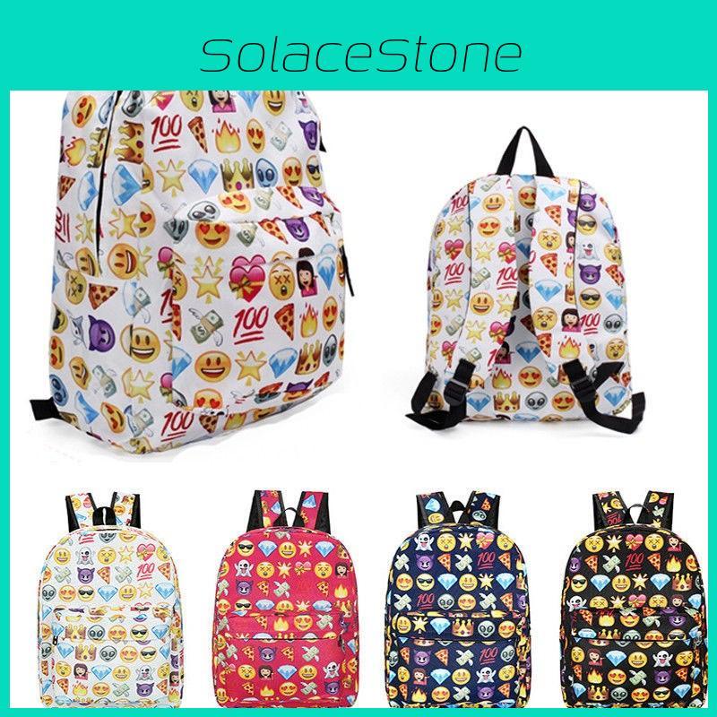 Vibrant Garcon Filles Emoji Smiley Backpack Ideal For School With Educational Value