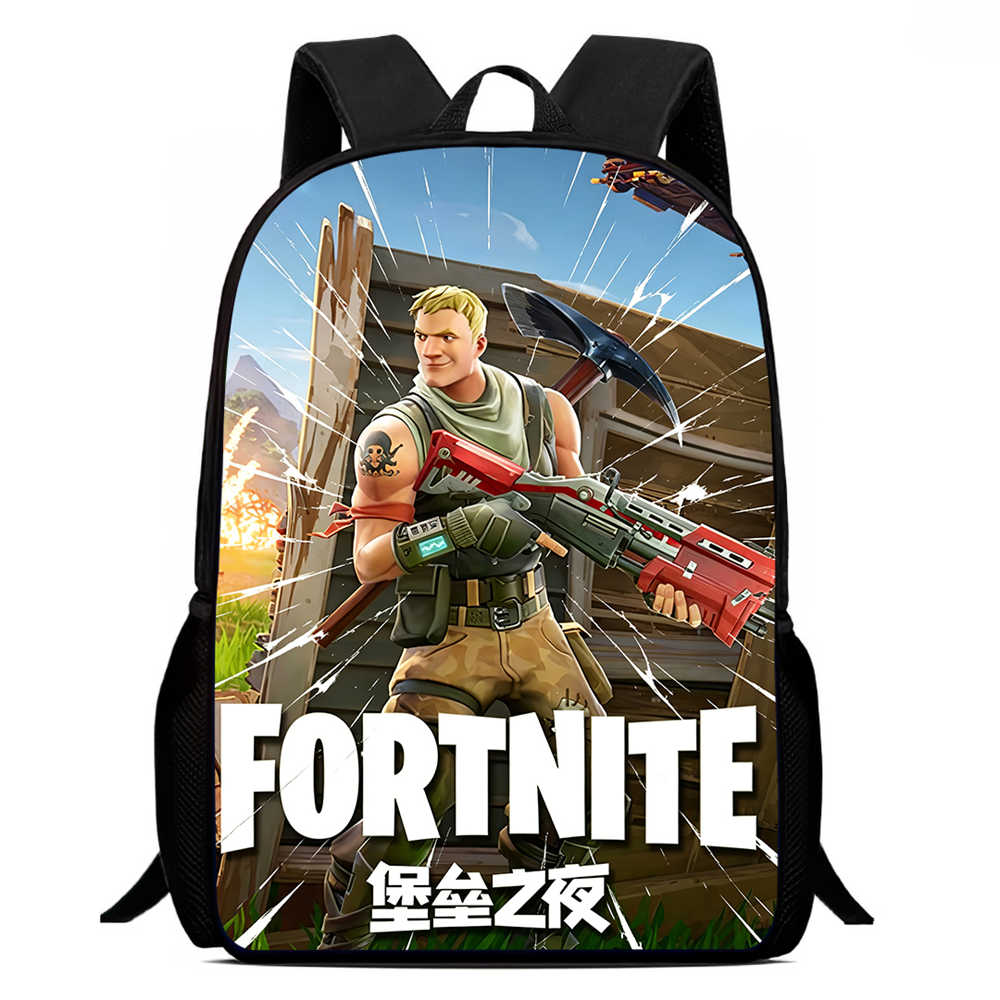 Children s Student Fort-nite Cartoon Boy and Girl Large Capacity Backpack