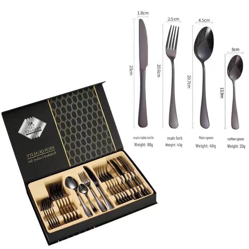 Набор столовых приборов ZISIZ из нержавеющей стали, 24 предмета