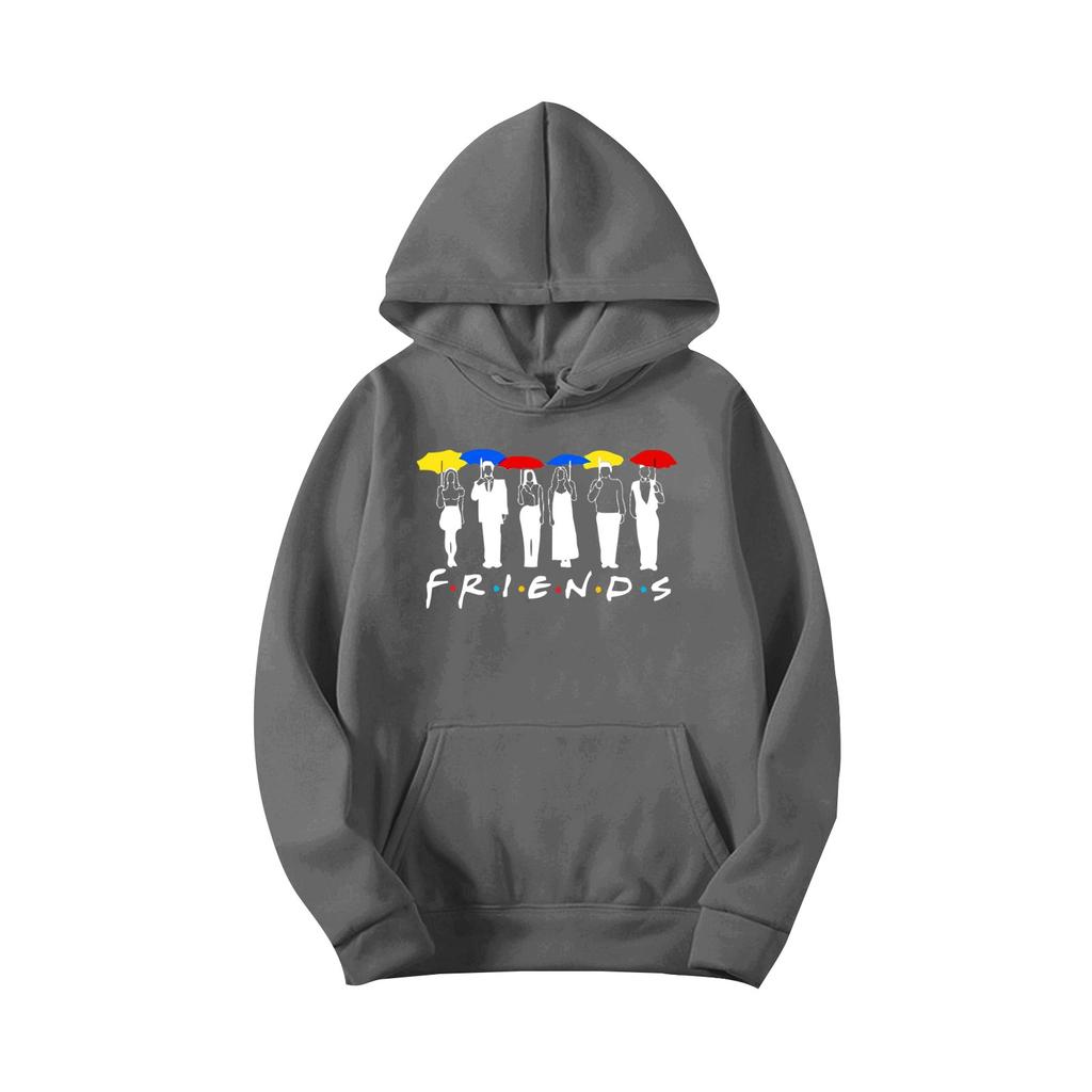 Felpa casual alla moda a maniche lunghe con stampa di lettere, ampia, con cappuccio e coulisse