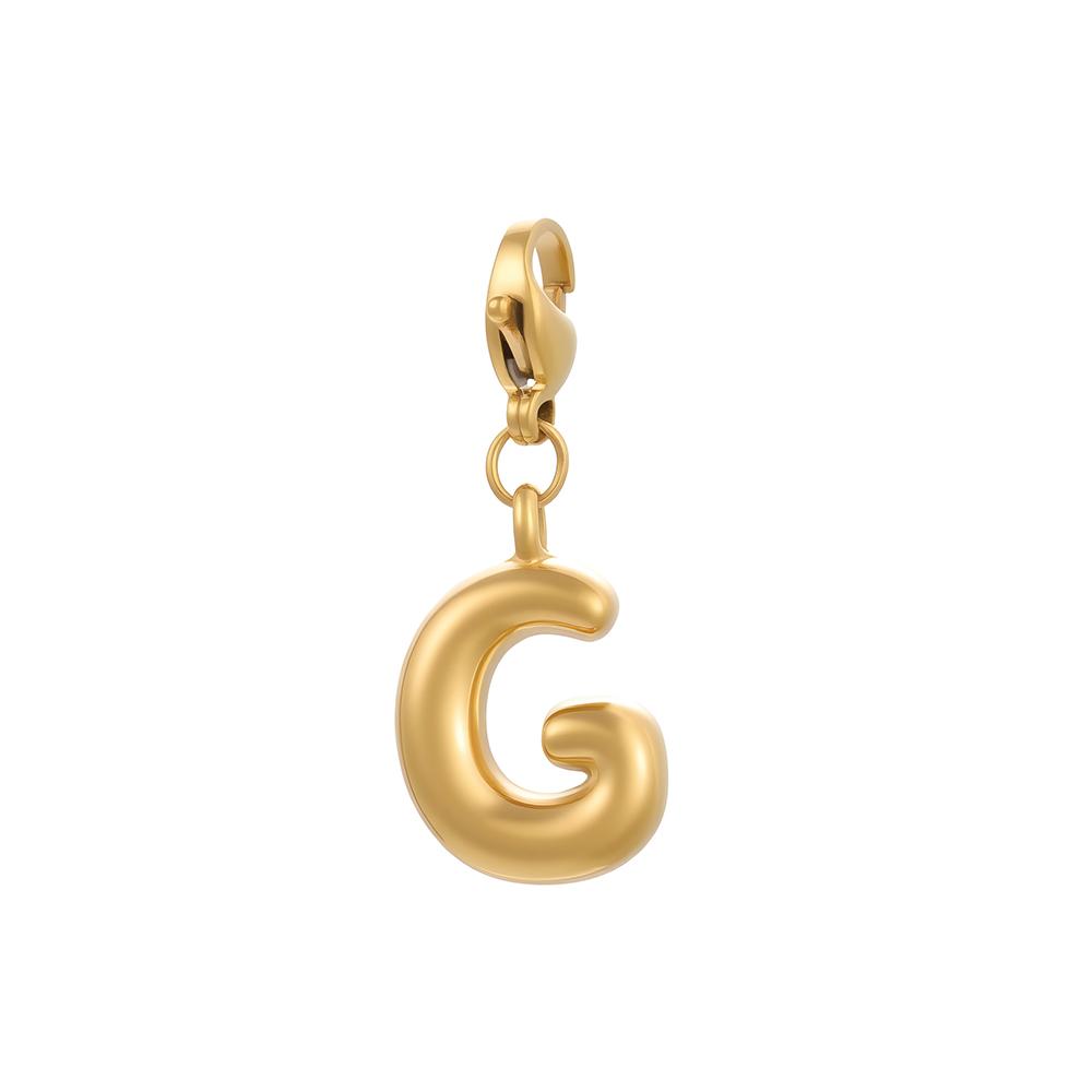 CARLIDANA 3PCS Bubble Letter Jewelry Pendant A-Z Stainless Steel Lobster Clasp Gold Color Bracelet Alphabet Charms Accessories