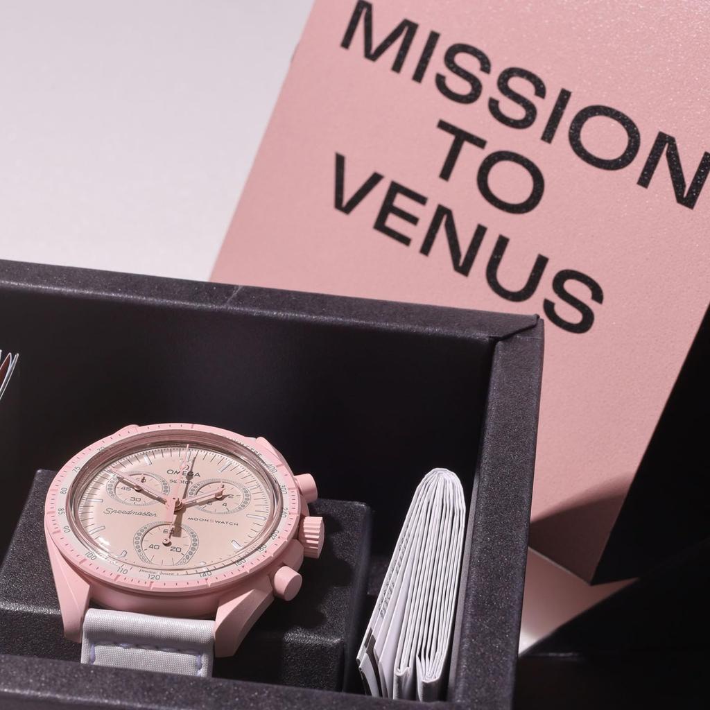 OMEGA SWATCH Venus Wrapping Genuine Omega Swatch Mission Watch Collaboration Waterproof Band × Men's Women's [Shopper/Silicone Included] (OMEGA