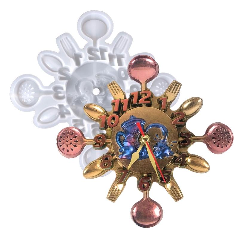 Roman Numeral Dial Clock Resin Mold Wall Hanging Decorative Mirror Epoxy Molds