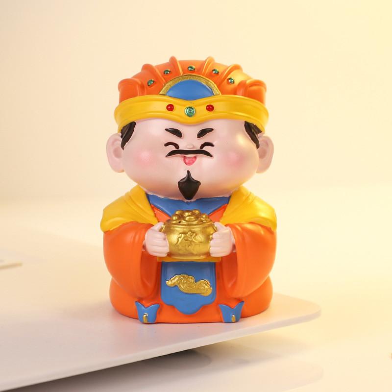 Mythology Wealth God Resin Car Decor Feng Shui Gift For Prosperity And Good Fortune