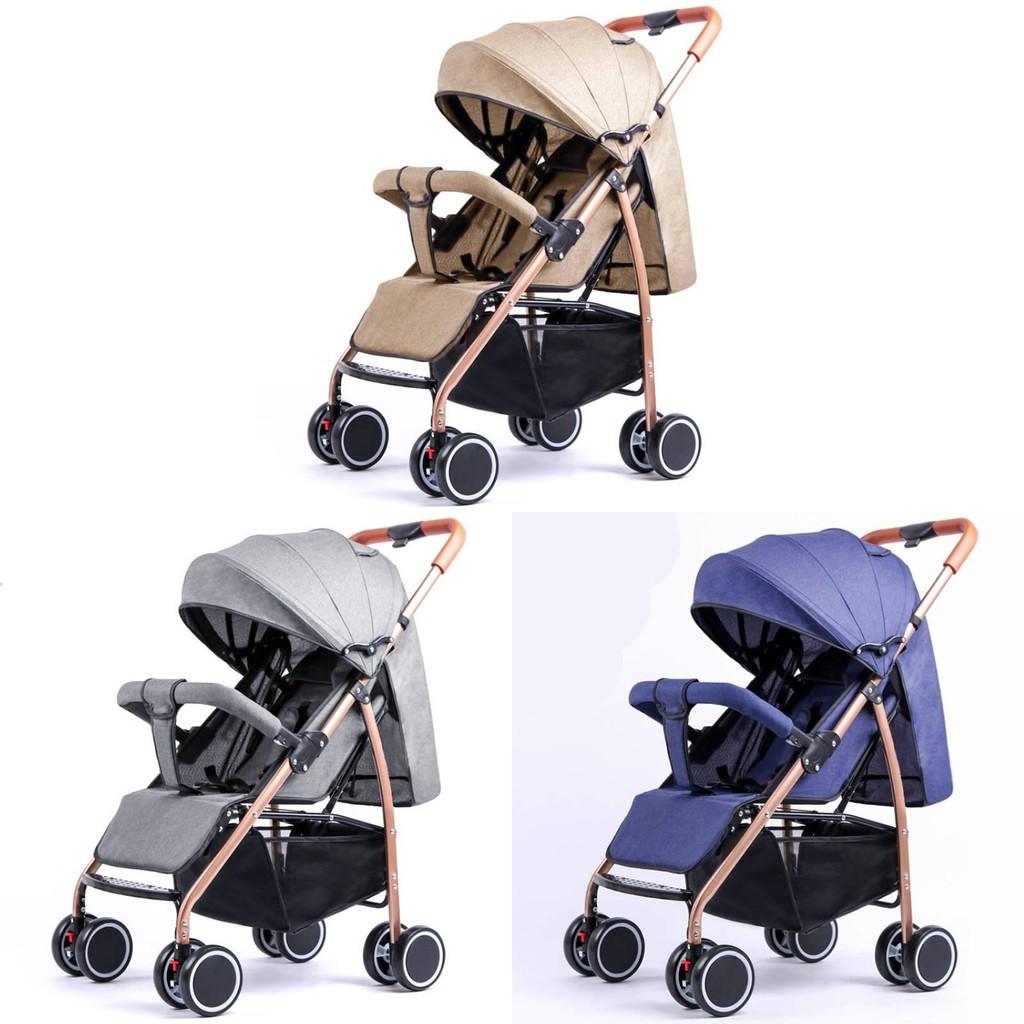 Wheeled Four Baby Stroller Lightweight Foldable Convertible Seat Outdoor Tools