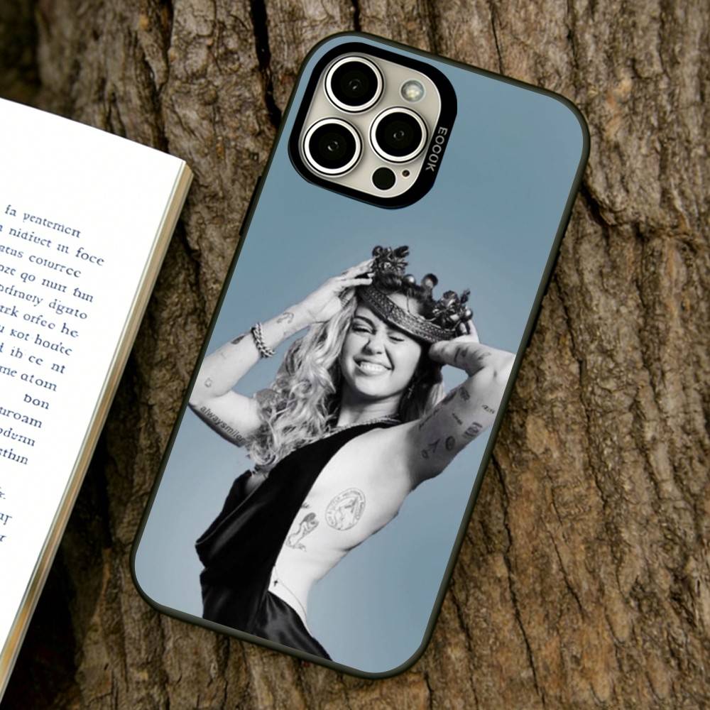 Custodia per Telefono Miley Cyrus Per iPhone 17,16,15,14,13,12,11 Plus,Pro Max,XS,Cover Colorata Argento Nero