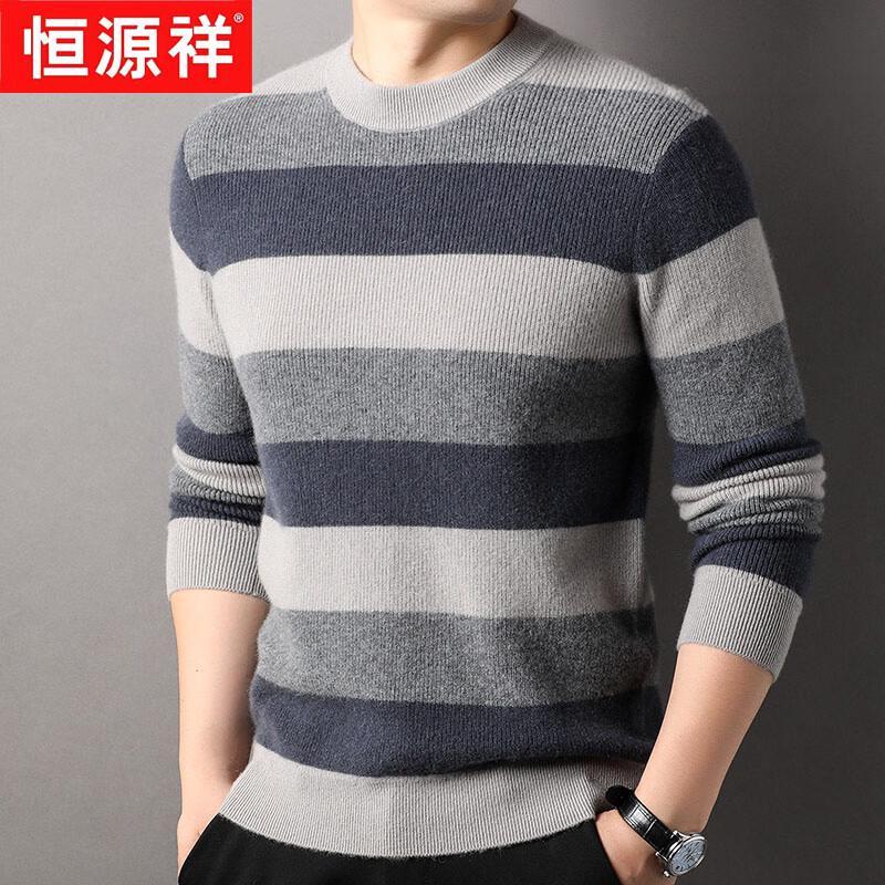 

Hengyuanxiang Men s Thickened 100% Cashmere Round Neck Sweater L
