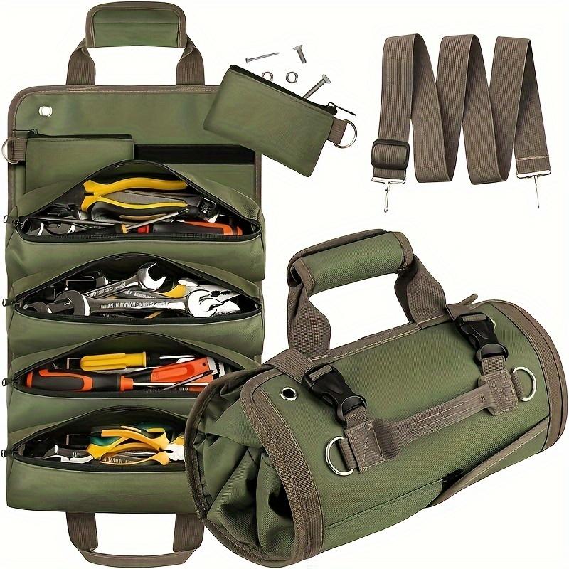 Tool bag, roll up, heavy duty tool organizer for men and women, portable tool organizer mini portable bag for electricians and mechanics.