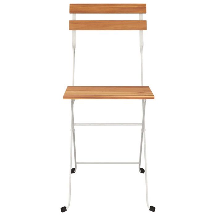 VidaXL Lot de 6 Chaises de Bistrot Pliantes, Sièges de Terrasse, Chaises de Balcon, Meubles de Patio Extérieur, Bois 3152108