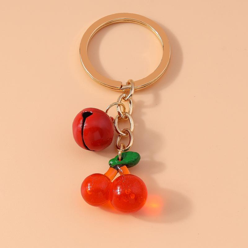 Fashion Resin Simulation Fruit Keychain Women Girls Chilli Strawberry Cherry Key Ring Pendants for Handbag Decor Jewelry Gifts