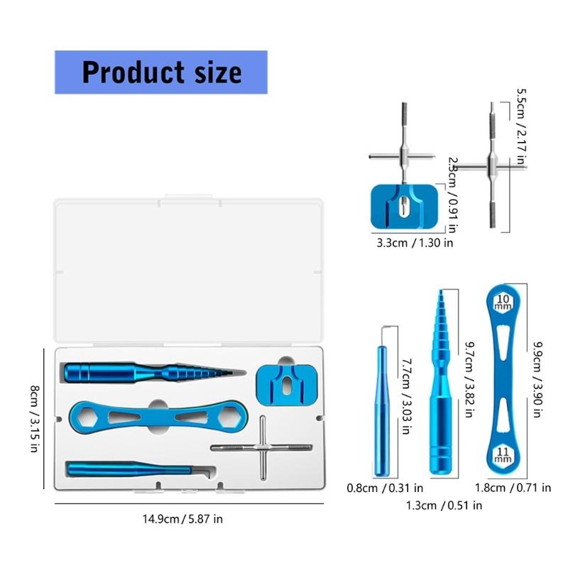 Aluminum Alloy Fishing Reel Repair Tool Set Including Bearing Extractors And Wrench For Easy Disassembly And Maintenance