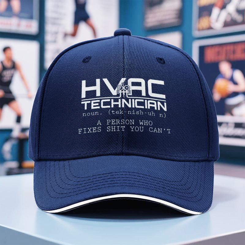 1pc HVAC Technician Baseball Cap Lightweight Breathable Hat with Funny Saying Adjustable Fit for HVAC Experts Construction