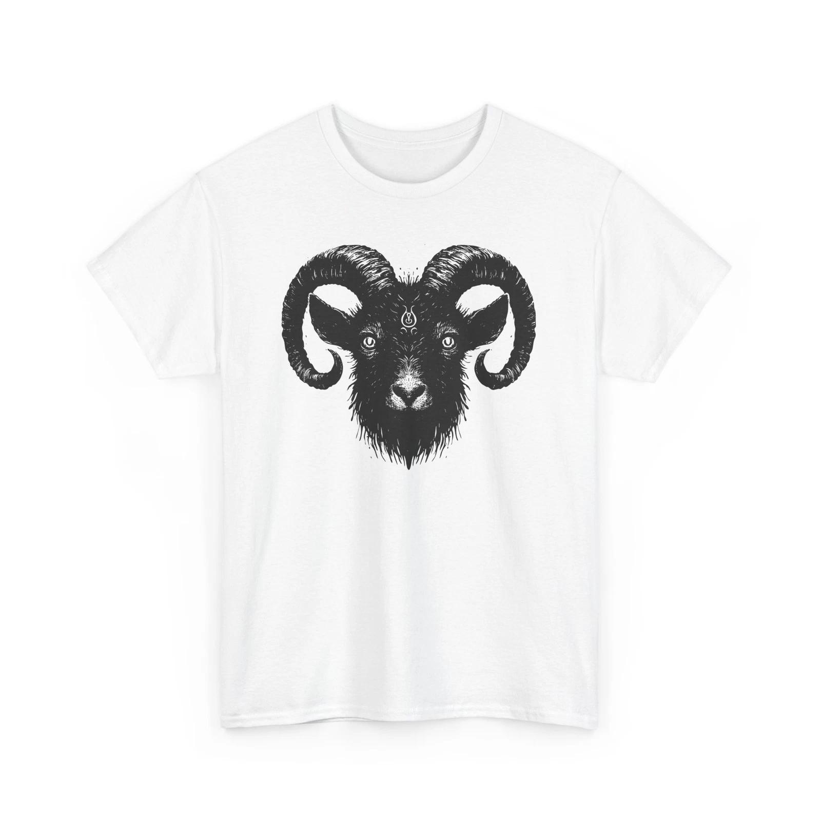 Black Goat - Horror Spooky Animal Graphic Gildan Cotton Tee S