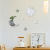 6PCS Creative Gold Silver Gold Mirror Wall Stickers Acrylic DIY Star Moon Decals Stereo Removed Ceiling Sticker Home Decoration