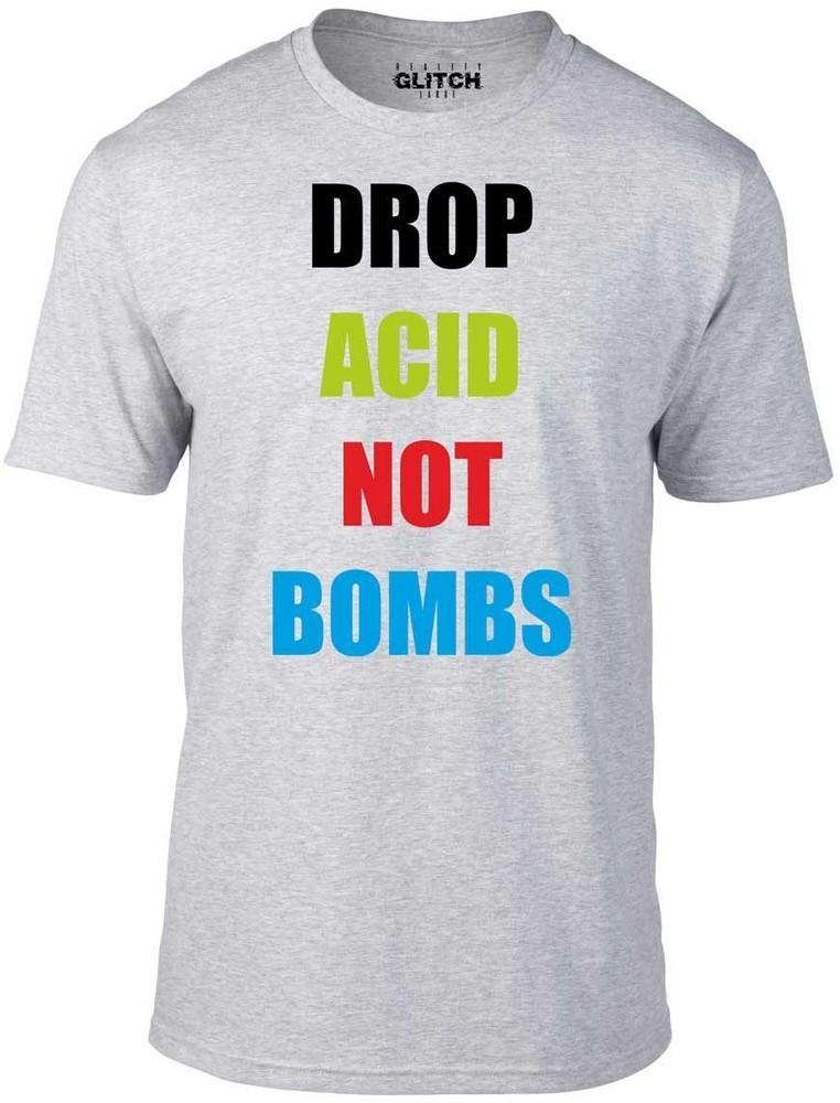 

Футболка Drop Acid Not Bombs - Смешная футболка ретро хаус рейв мир крутая музыка L