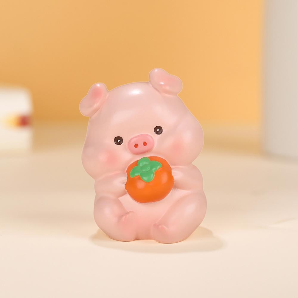 

Twelve Zodiac Figurines, Cartoonish and Cute Cake Decorations, Resin Handicrafts, Office Desk Decorations, Small Ornaments Pig Peach