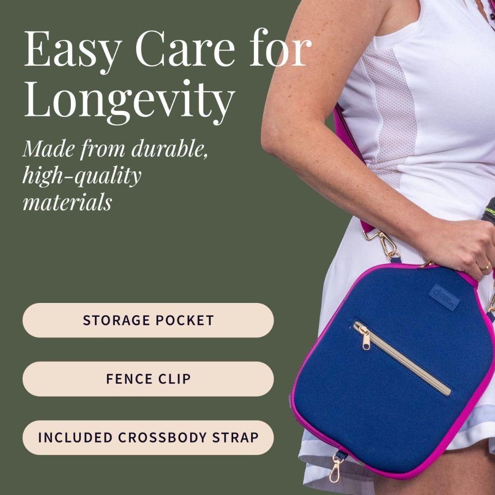Water Resistant Pickleball Crossbody Bag Neoprene Paddle Protective Case  Tennis Court