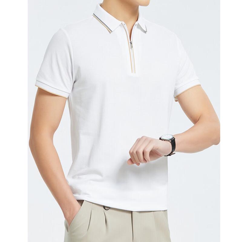 YUZHAOLIN Men's Summer Business Zipper Polo Shirt