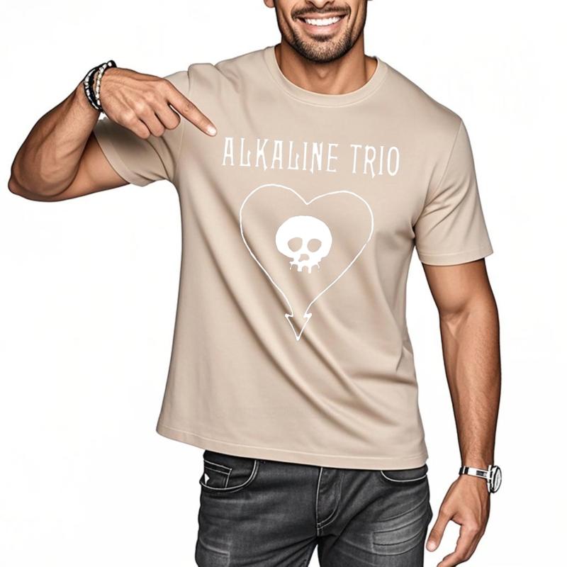 Men's Alkaline Trio Heartskull Graphic Cotton T-Shirt Official Kings Gym Tee Streetwear Casual Summer S-2XL