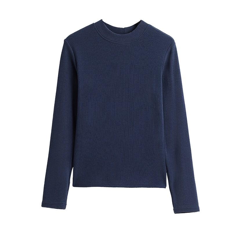 Womens Soft Ribbed Brushed Thermal Long Sleeve T-Shirt Round Neck Slim Fit Base Layer Top Winter