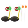 2Pcs Winter Ice Mini Fish Pole Wheel Flag Tackle Equipment Outdoor Winter River Floating Fishing Rod Flag