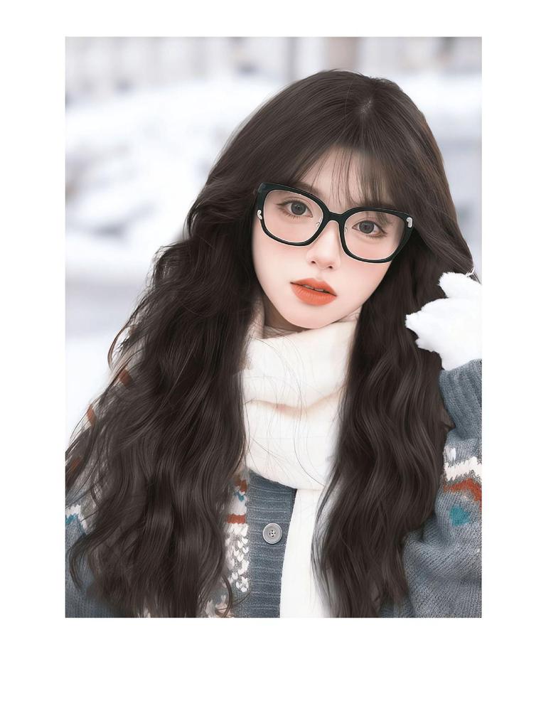 Women's Youthful Egg Curl Long Curly Wig - Natural, Fluffy, Medium Length