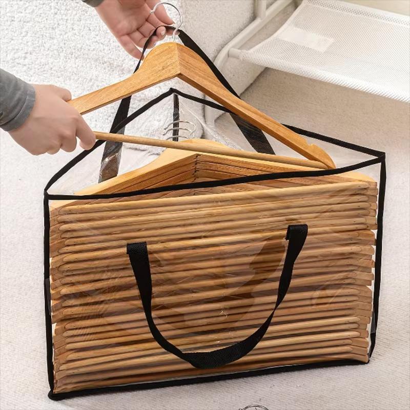 Hanger Storage Holder Large Capacity Triangle Organizer Bag with Handles for Household Closet Organization