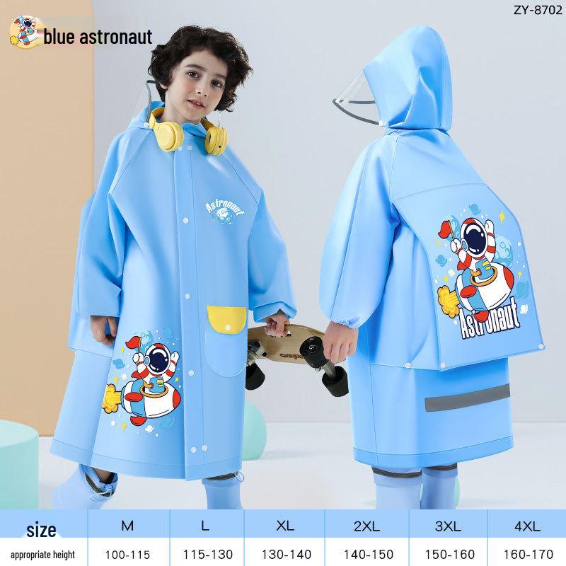 Kinder Verdickter EVA Regenmantel Poncho Overall - Sturmfest Ganzkörper Schultaschen-Kompatibel Schülerausrüstung