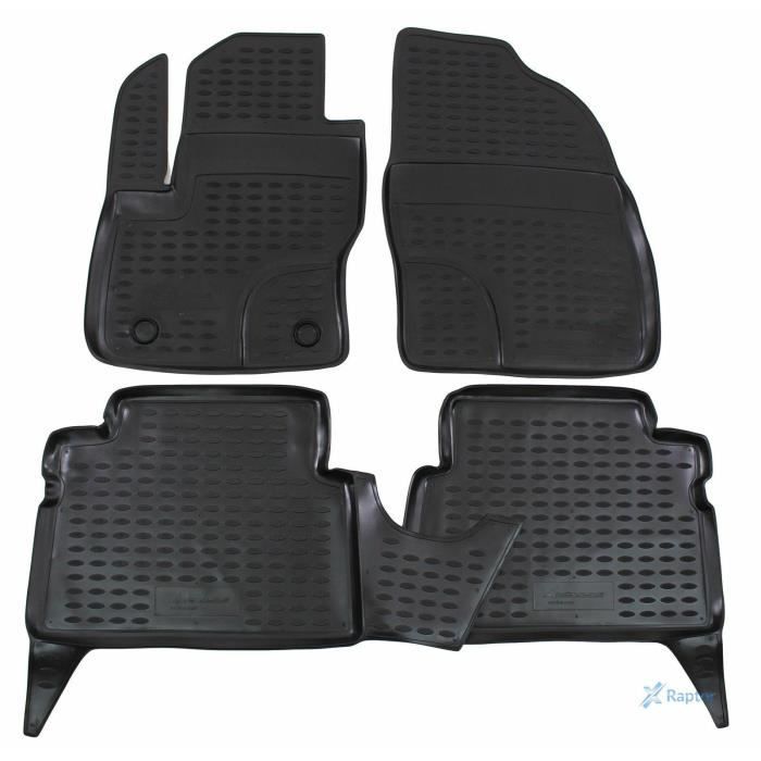Tapis De Sol En Caoutchouc 3D - J&amp;J AUTOMOTIVE - Ford Focus C-Max 2003-2010 - Noir - Sur Mesure - Antidérapant